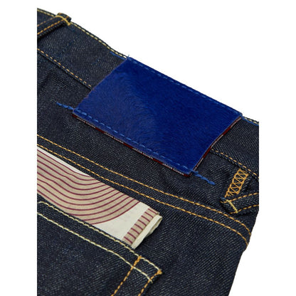 Blue Polyester Tapered Jeans