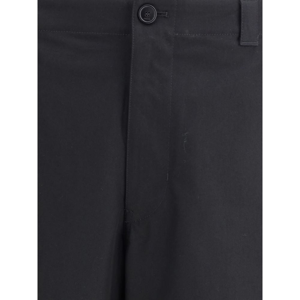 Black Cotton Casual Pants