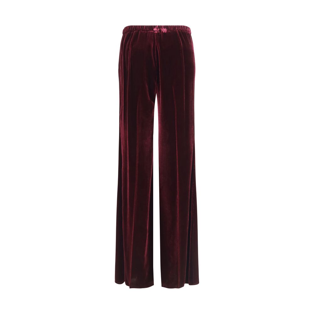 Bordeaux Viscose Flared Pants