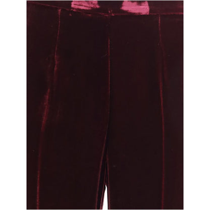 Bordeaux Viscose Flared Pants