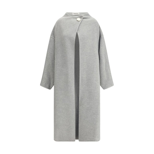 Gray Fleece Wool Coat