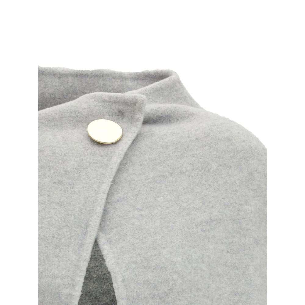 Gray Fleece Wool Coat