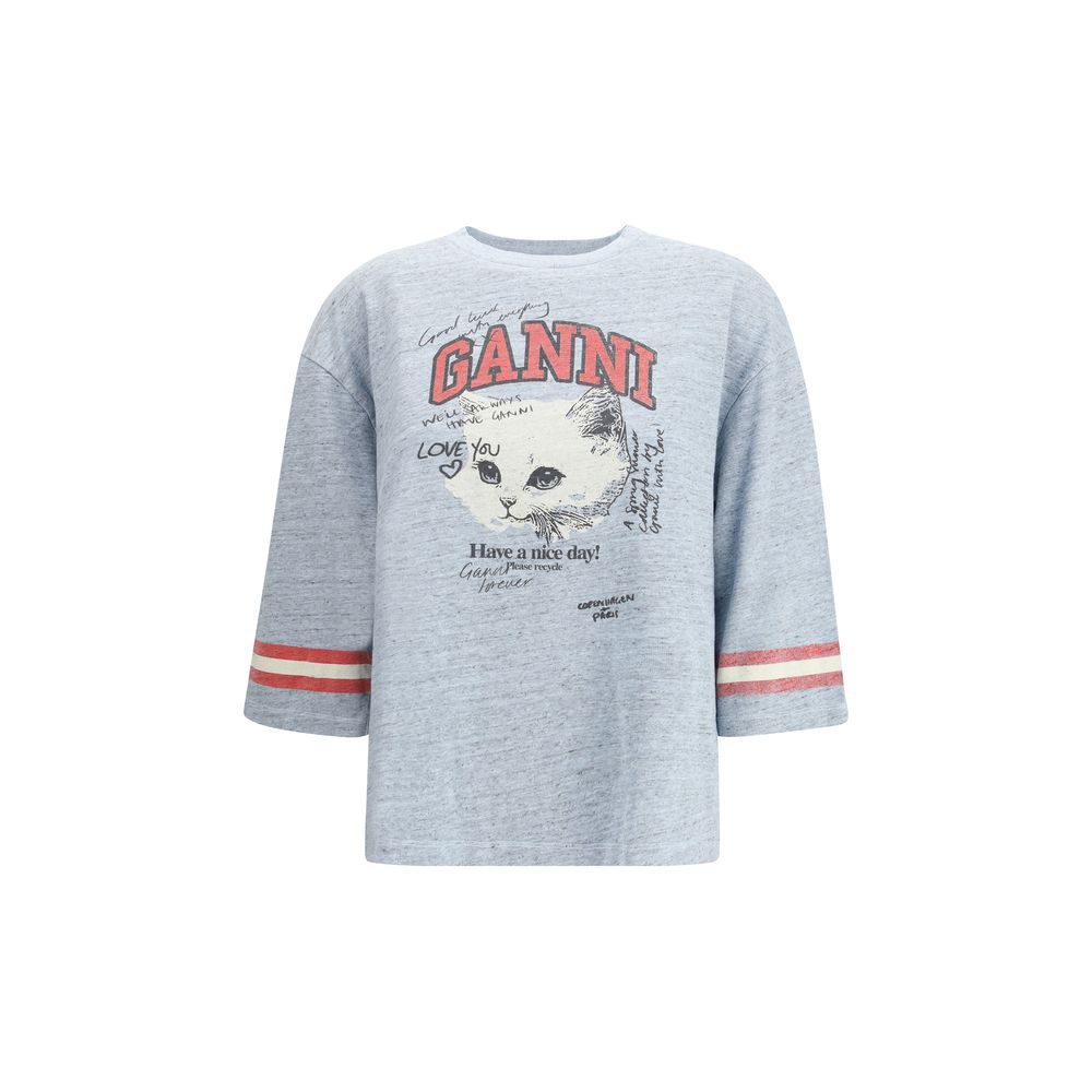 Cotton melange 3/4 sleeve T-shirt