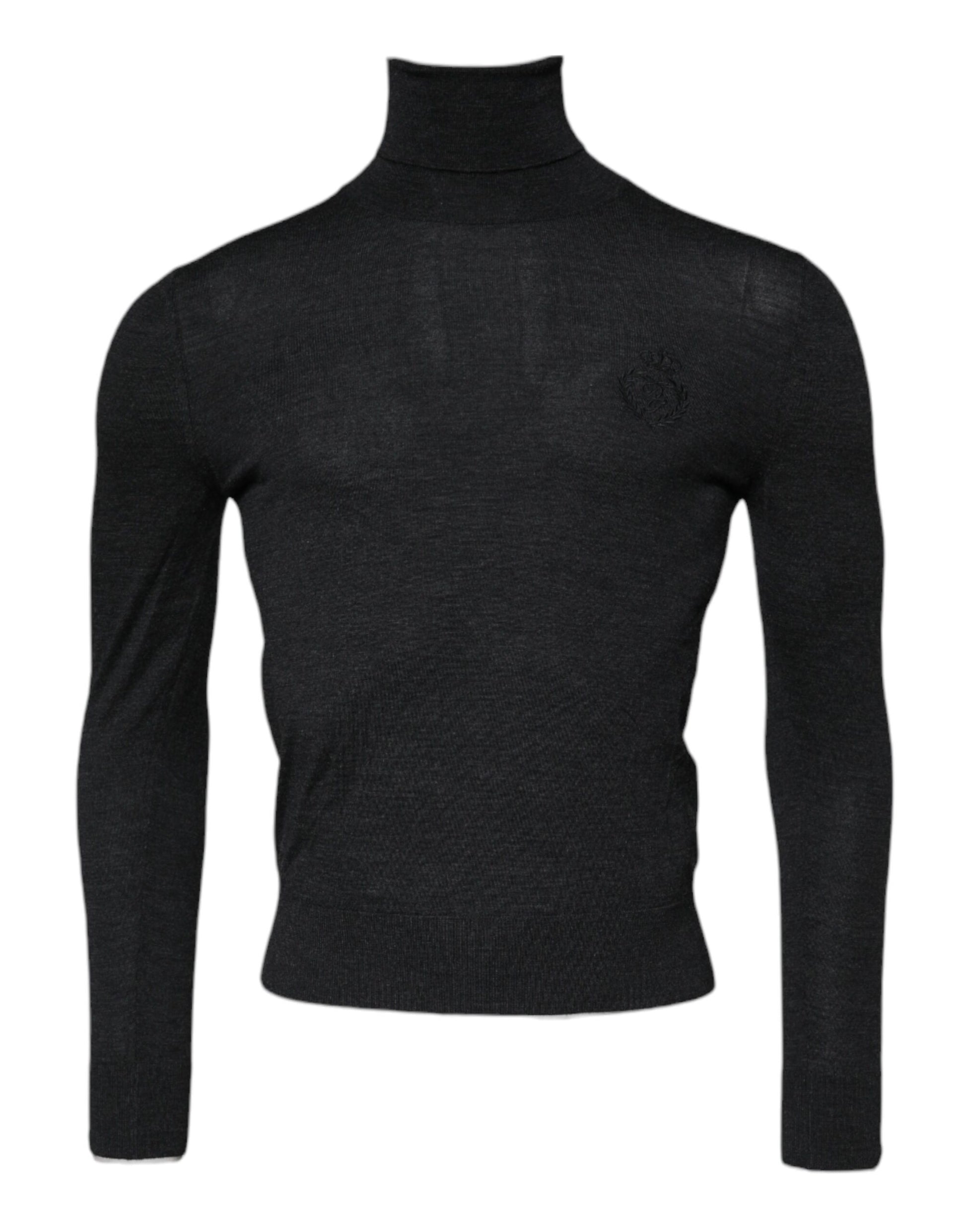 Black Wool Turtle Neck Men Pullover Sweater