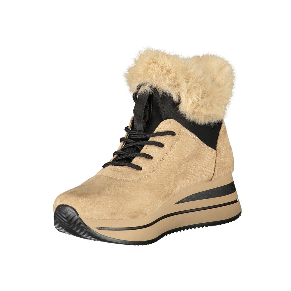 Beige Polyester Women Sneaker