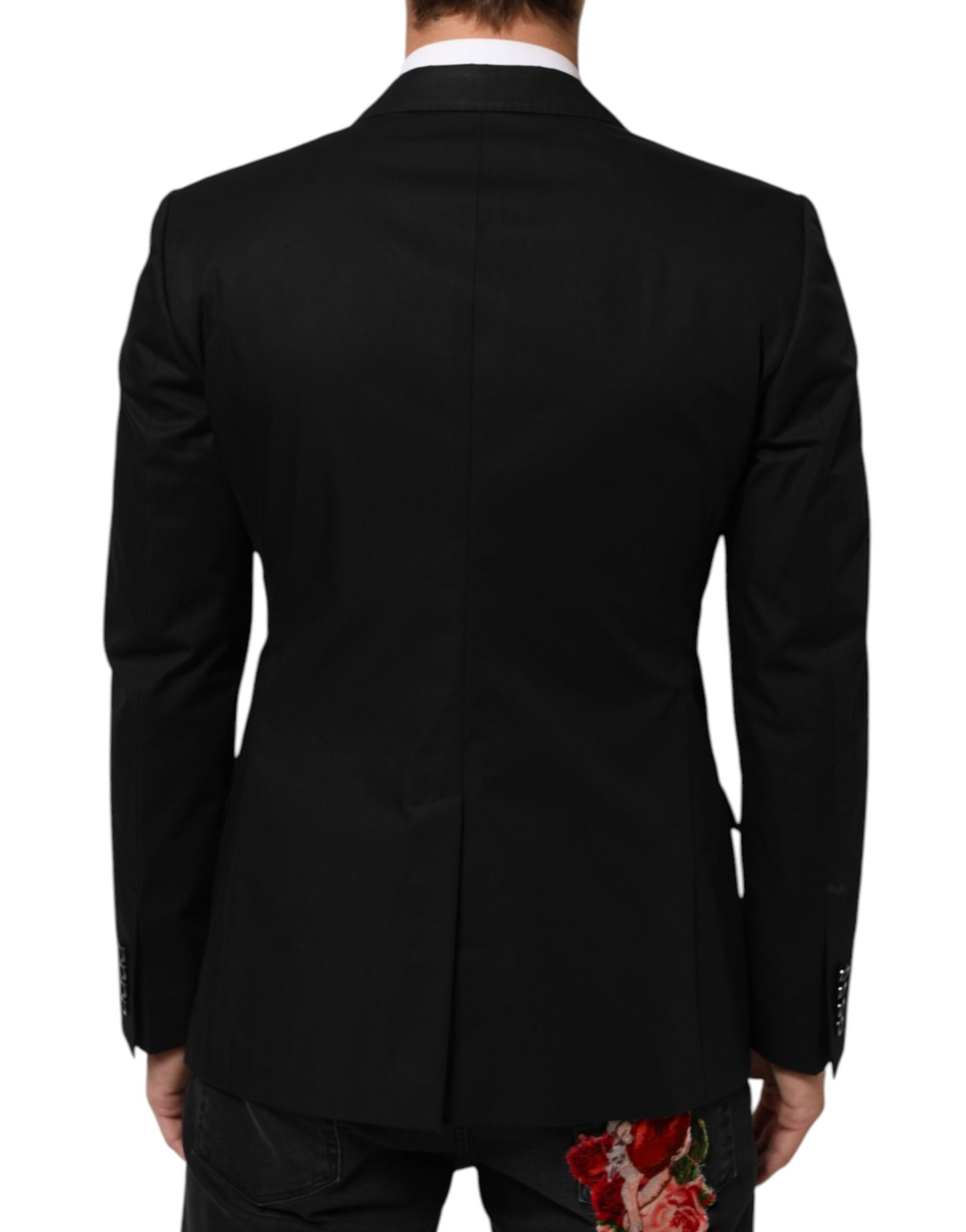 Black Wool 2 Buttons Suit Men Jacket Blazer