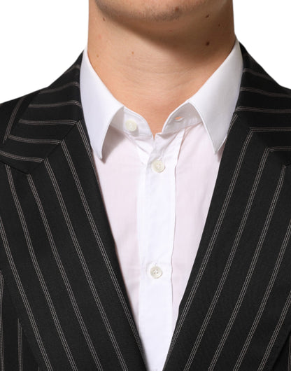 Black Stripes SICILIA 1 Button Suit Blazer