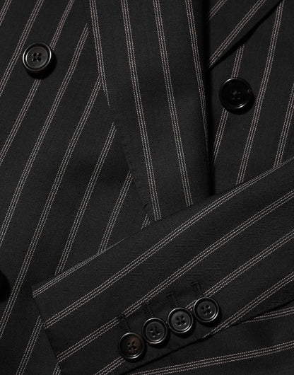 Black Stripes SICILIA 1 Button Suit Blazer