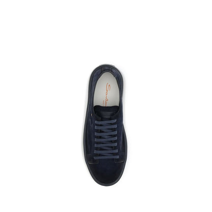 Blue Calf Leather Bos Taurus Sneakers