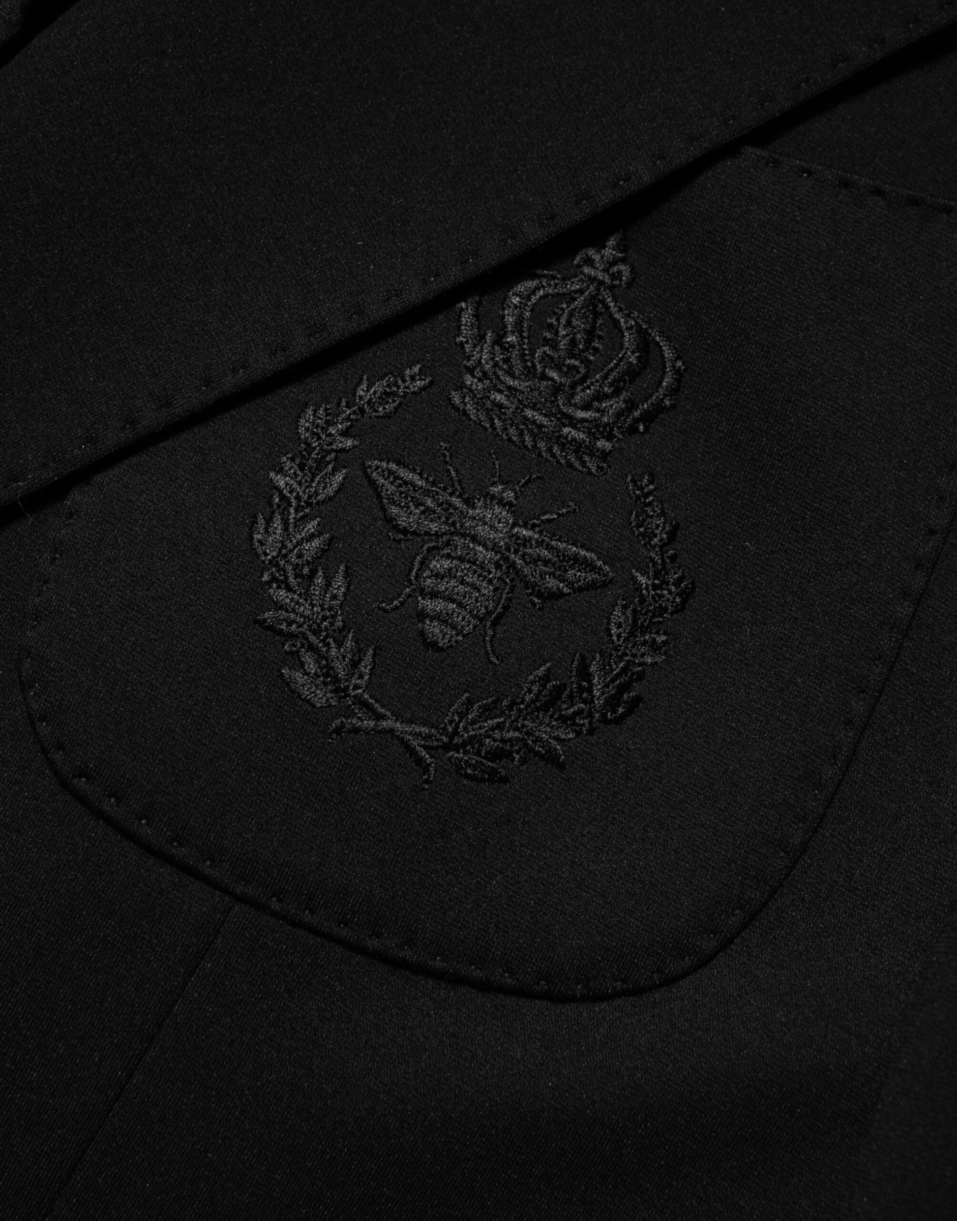 Black Viscose 2 Buttons Suit Jacket Blazer