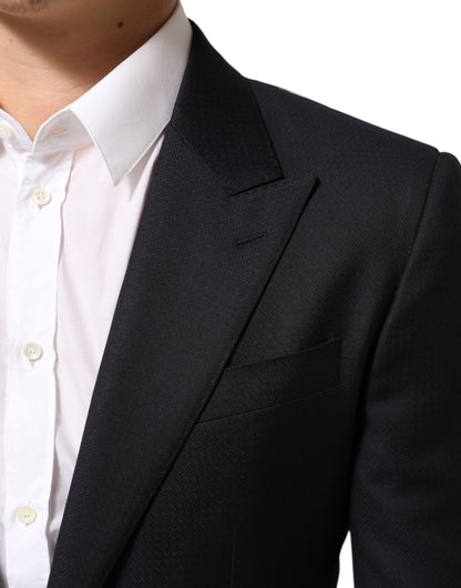 Black Wool NAPOLI 2 Button Men Suit Blazer