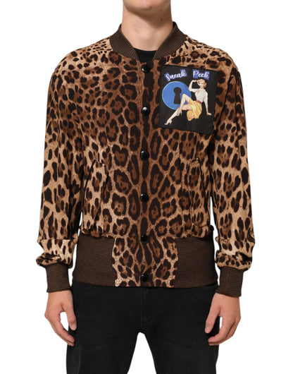 Brown Leopard Print "Sneak Peek" Patch Jacket