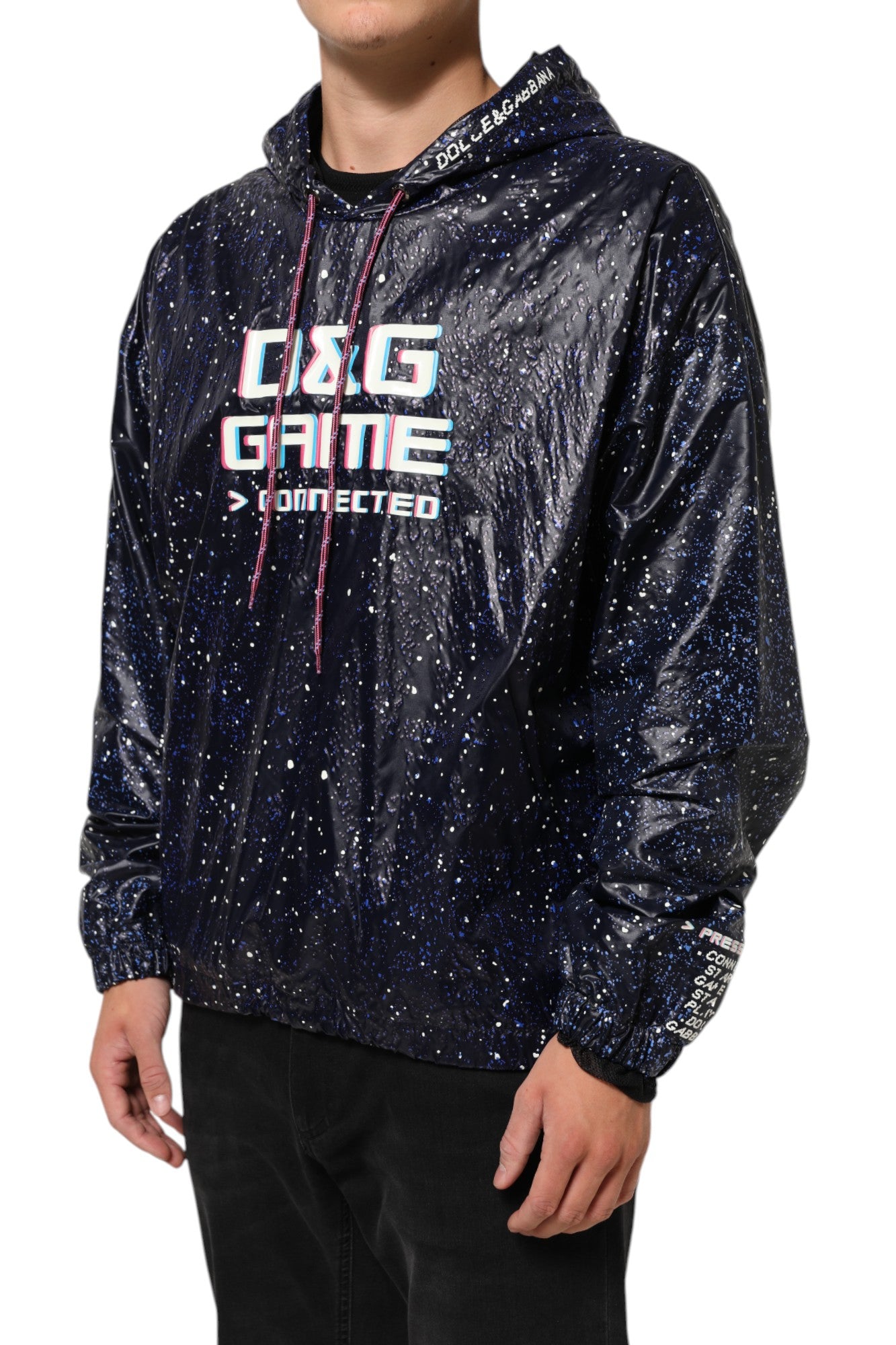 Blue D&G Game Hooded Men Sweatshirt Sweater