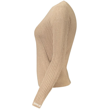 Beige Cotton Women Sweater