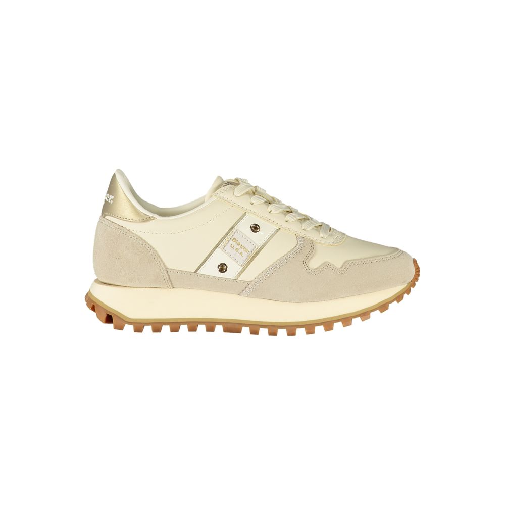 Beige Leather Women Sneaker