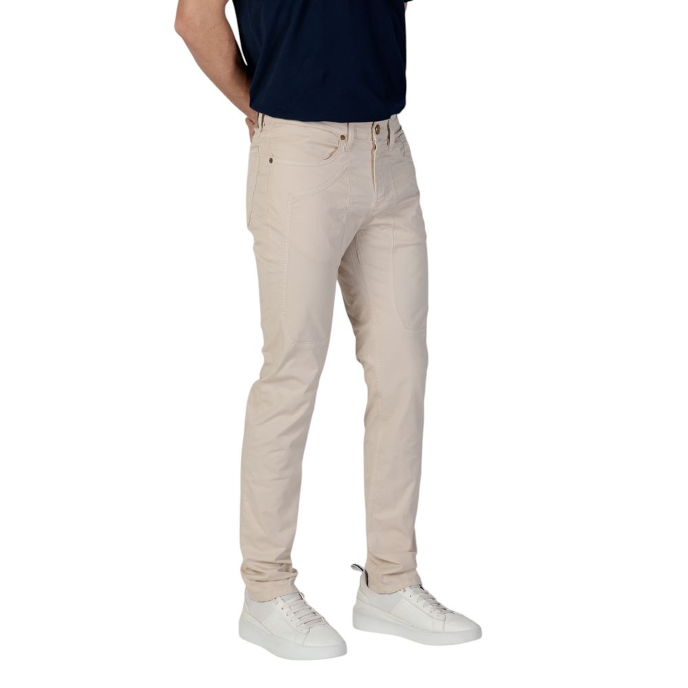 Beige Cotton Skinny Pant