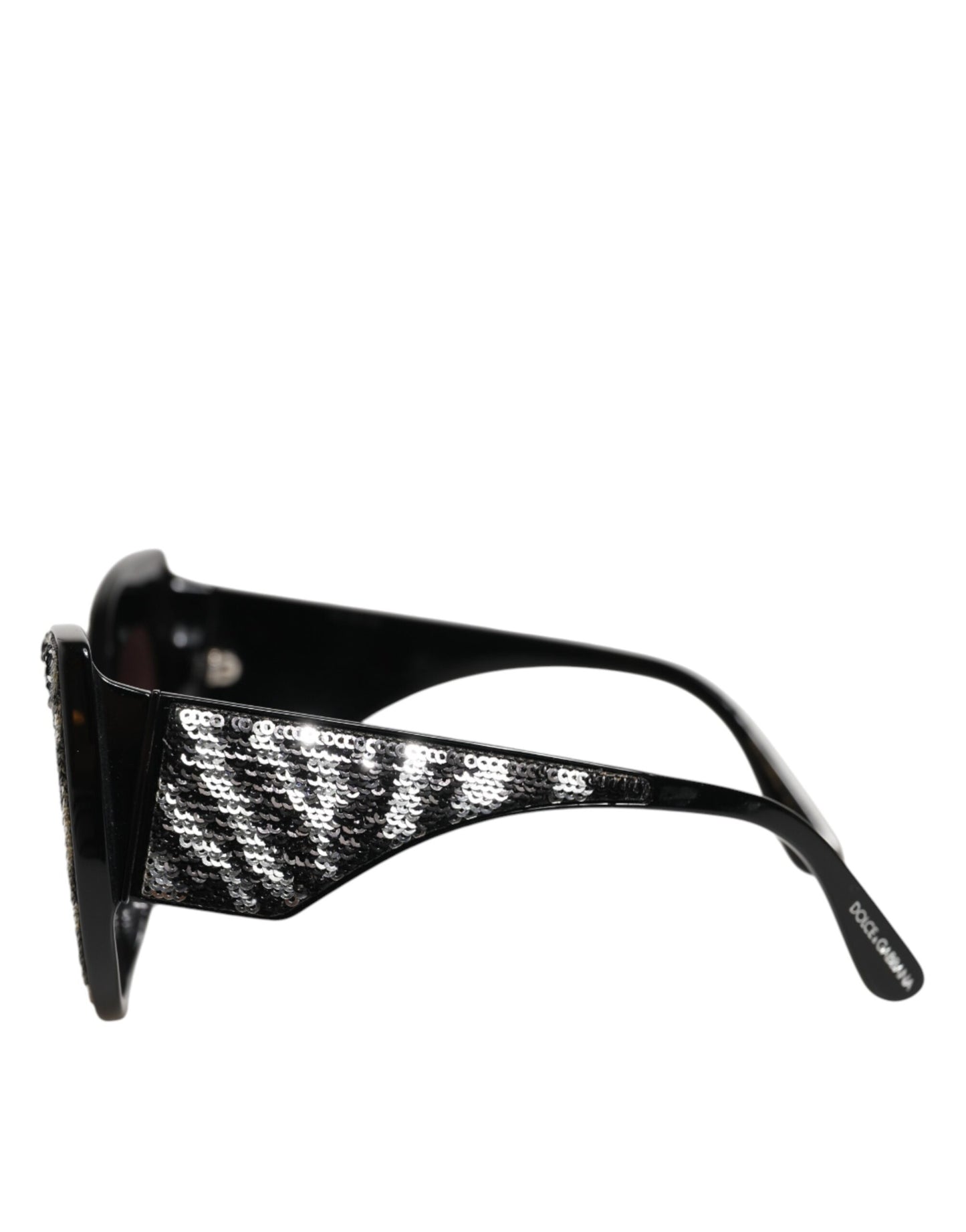 Black Silver Sequin Butterfly Polarized Sunglasses