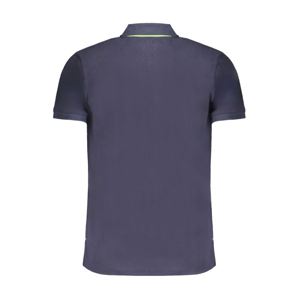 Blue Cotton Men Polo