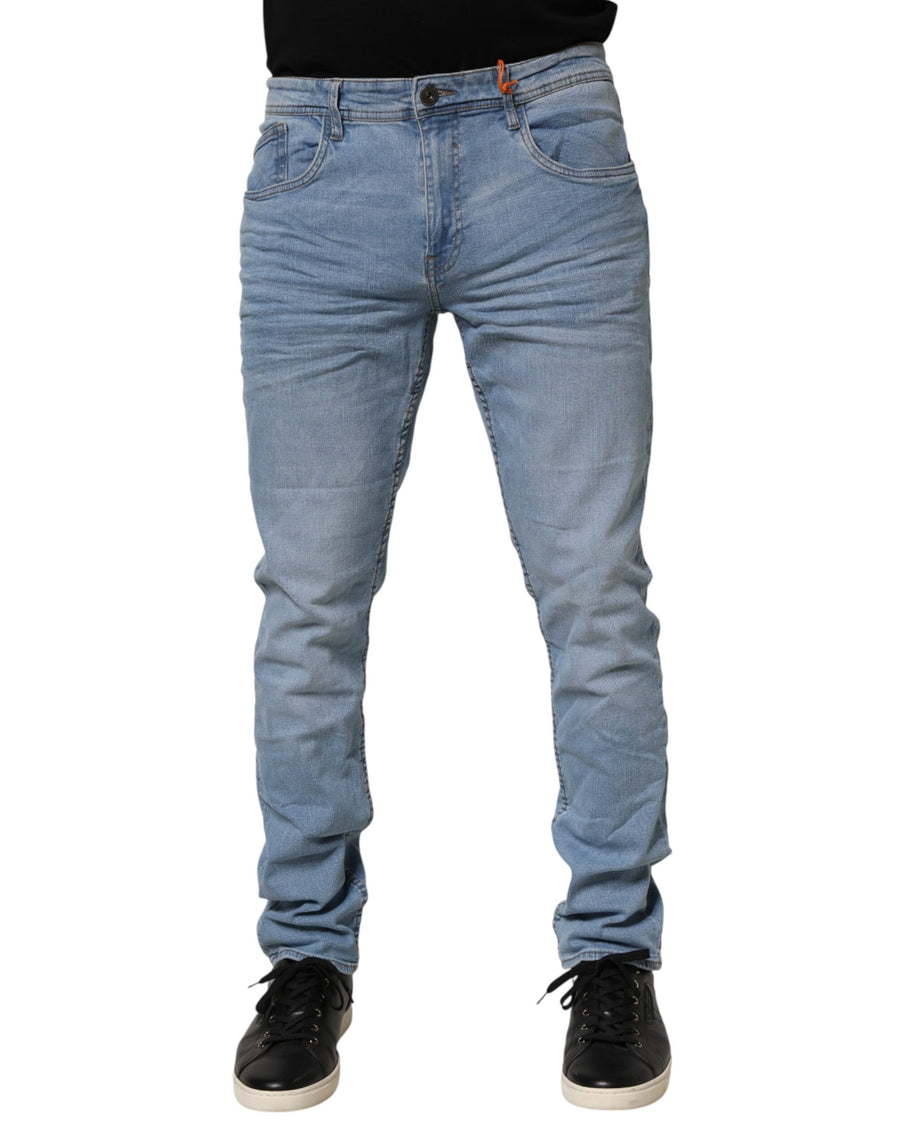 Light Blue Twister Low Waist Slim Fit Men Denim Jeans
