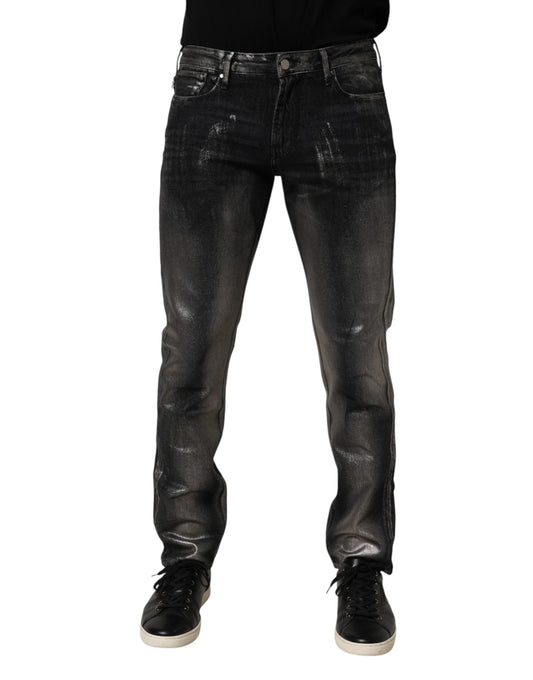 Black Washed Slim Fit Men Denim Trouser Jeans