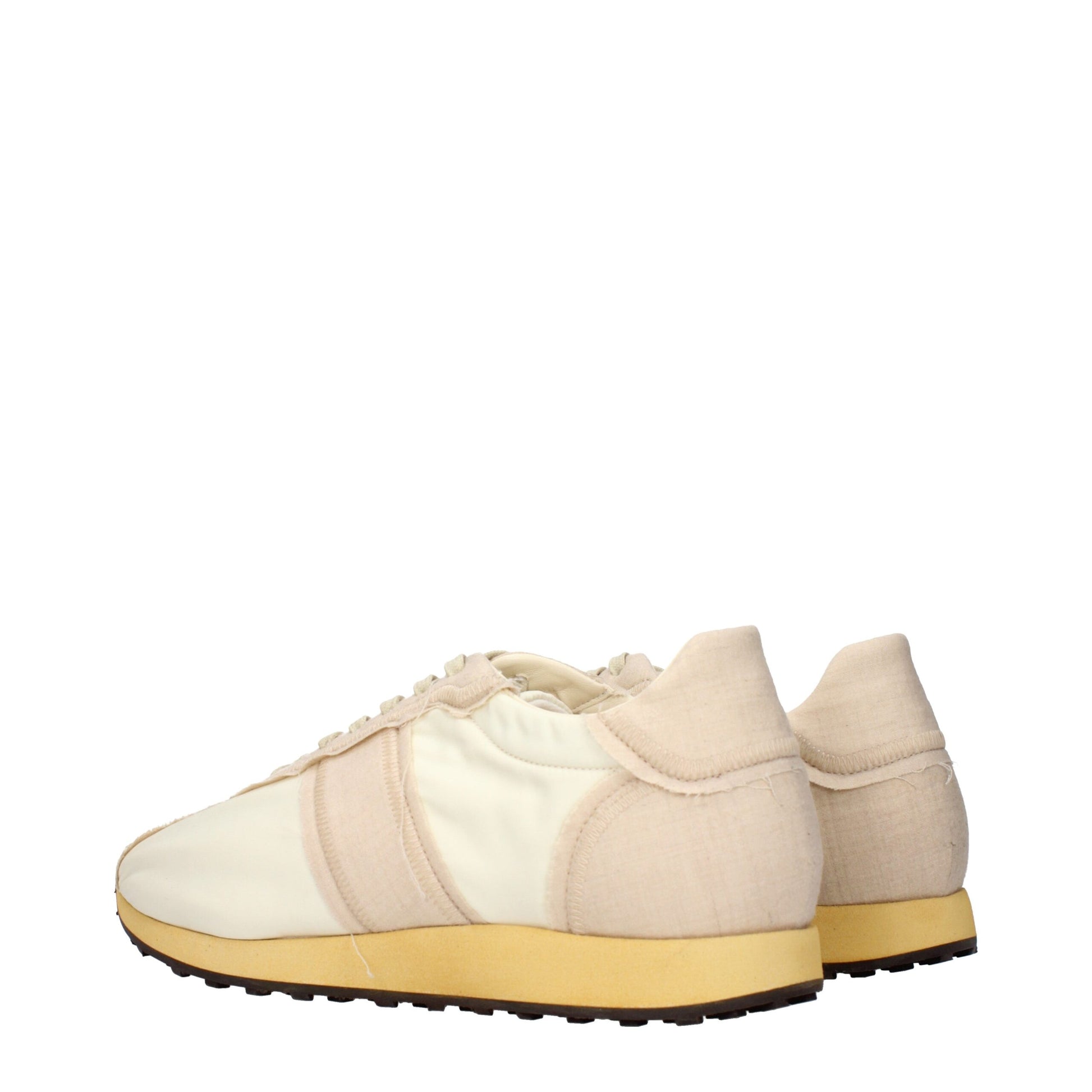 Beige Fabric Athletic Sneakers