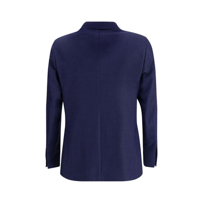 Blue Fleece Wool Coat