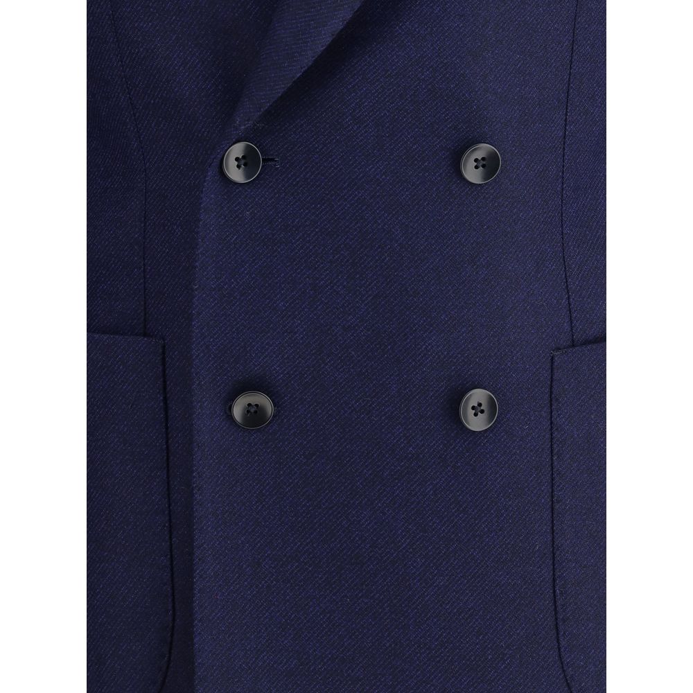 Blue Fleece Wool Coat