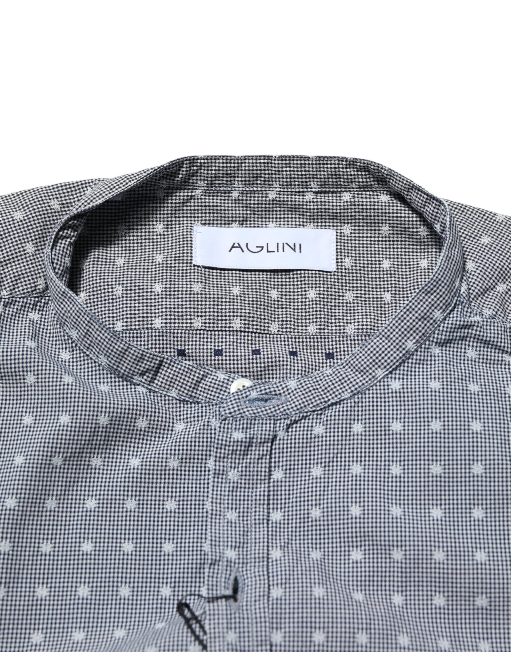 Gray Polka Dot Cotton Button Down Long Sleeves Shirt