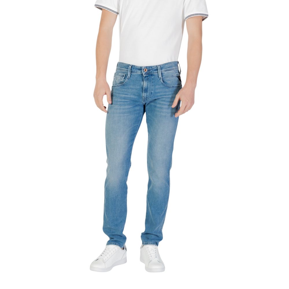 Blue Cotton Skinny Jeans