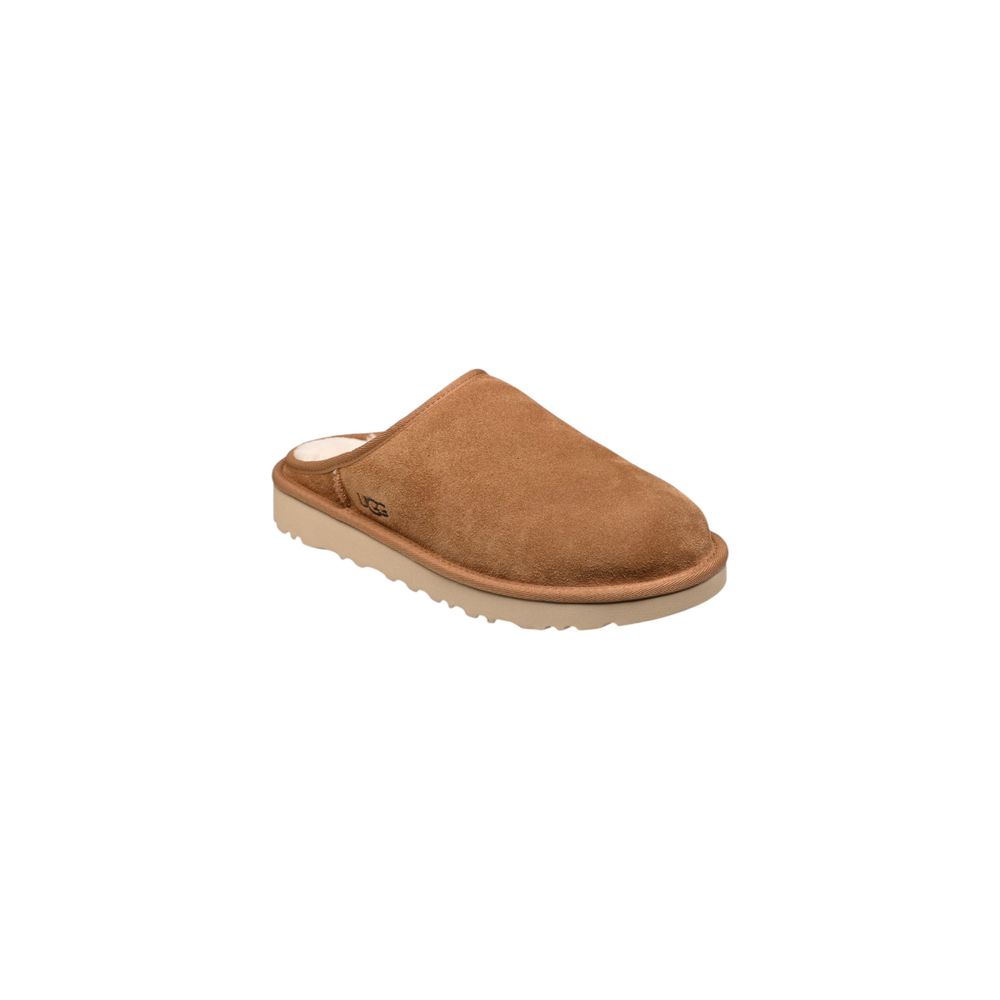 Beige Suede Leather Clogs
