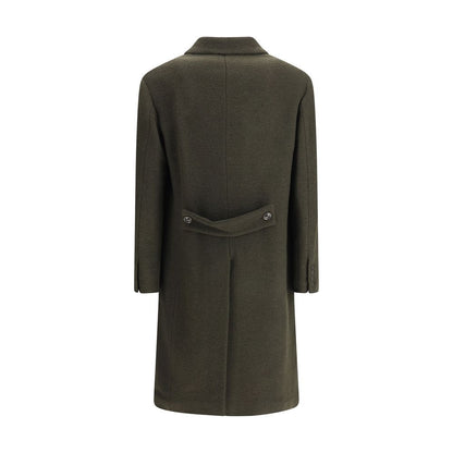 Green Fleece Wool Coat