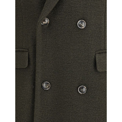 Green Fleece Wool Coat
