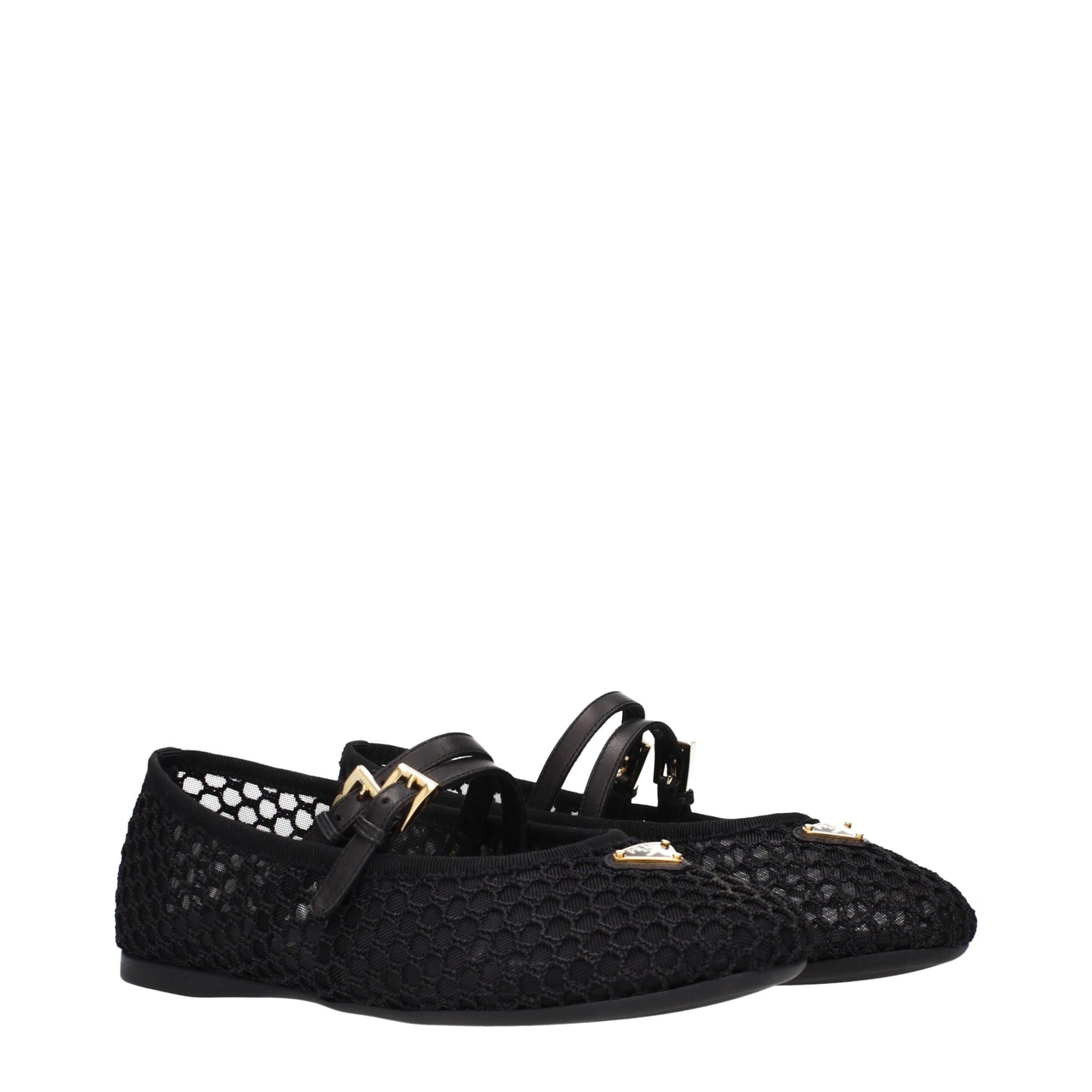 Black Fabric Ballet Flats