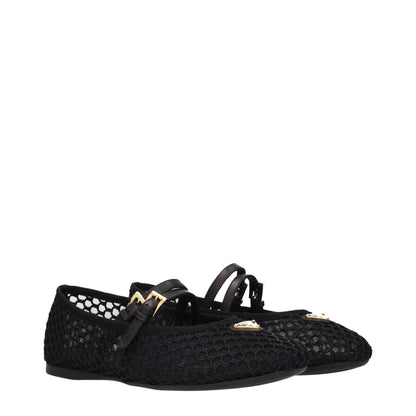 Black Fabric Ballet Flats