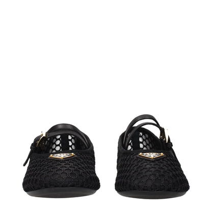 Black Fabric Ballet Flats