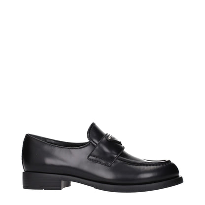 Black Leather Slip-On Loafers