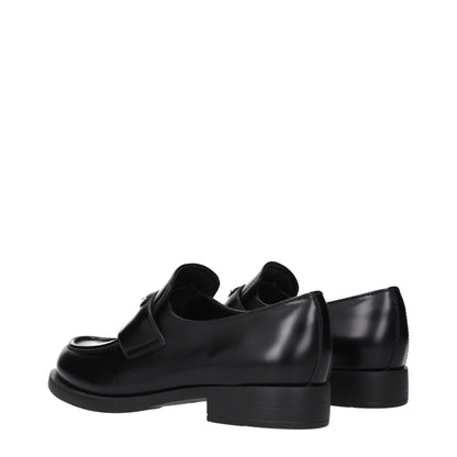 Black Leather Slip-On Loafers