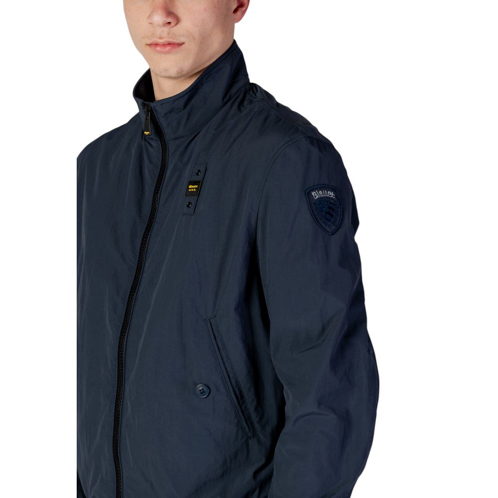 Blue Polyamide Jackets & Coat