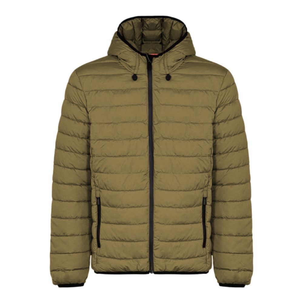 Green Polyester Men's Quilted Jacket
