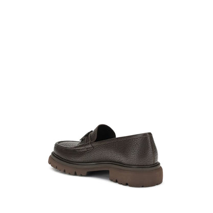 Brown Calf Leather Bos Taurus Slip-On Loafers