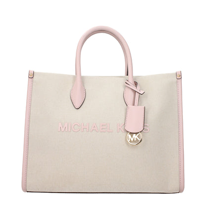 Beige Fabric Handbag