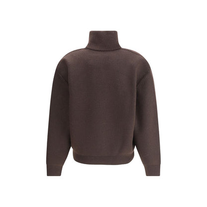 Brown Lamb Leather Sweatshirt