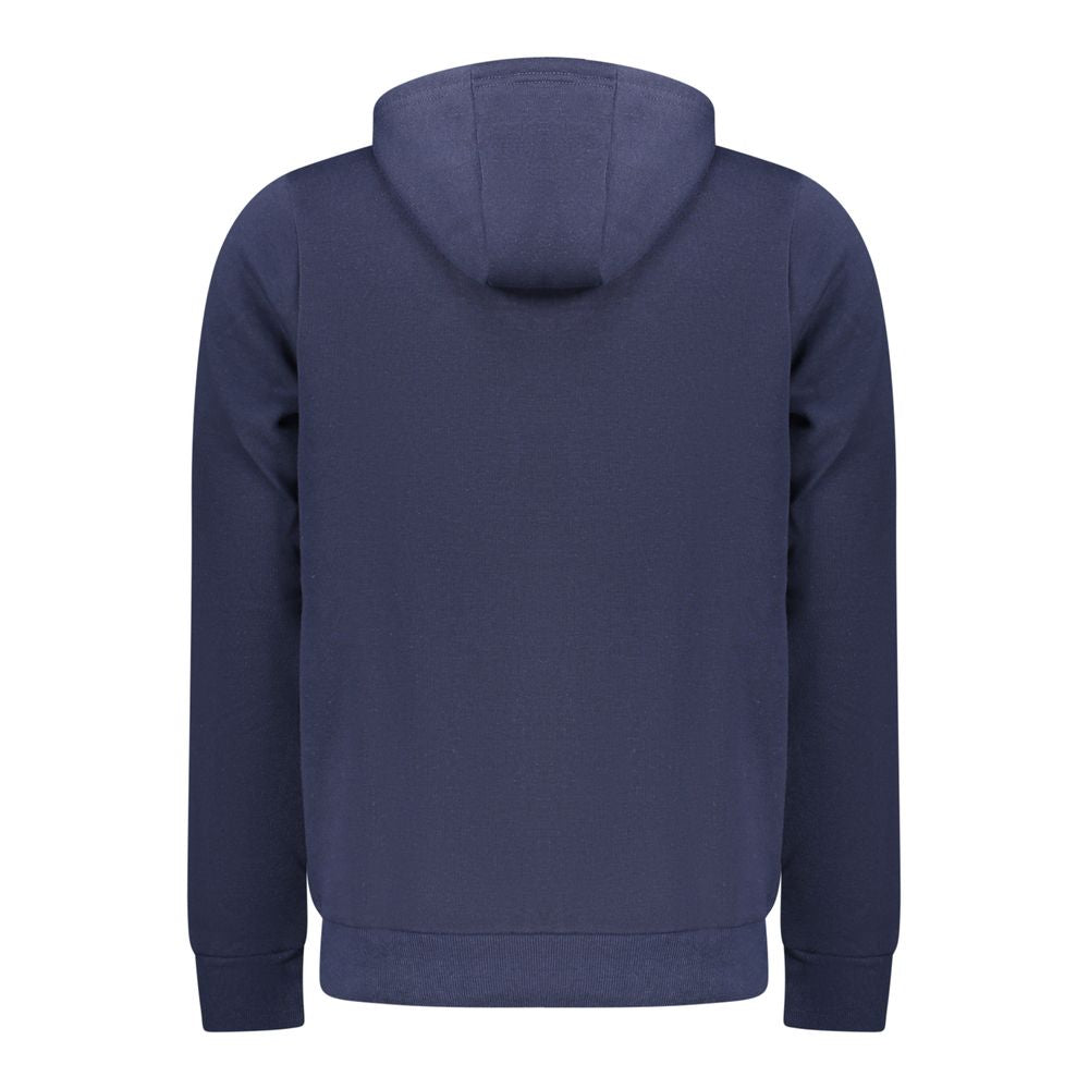 Blue Cotton Mens Hooded Sweatshirt