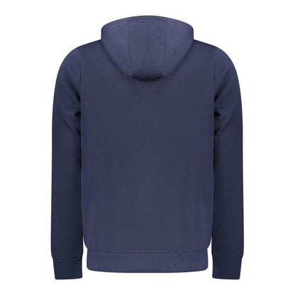 Blue Cotton Mens Hooded Sweatshirt