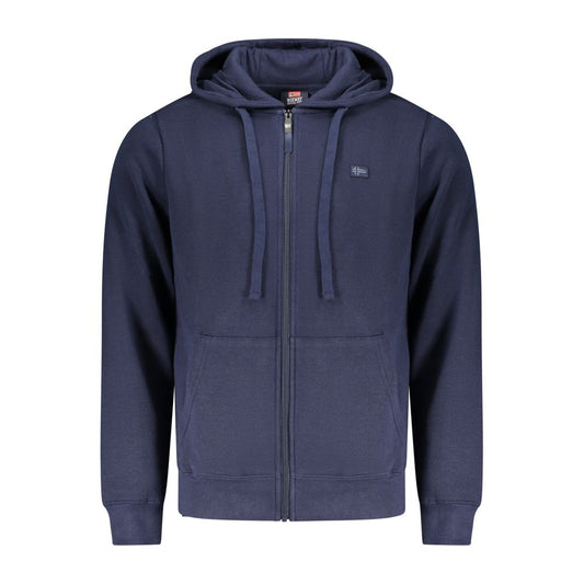 Blue Cotton Men's Hoodie Sweatshirt