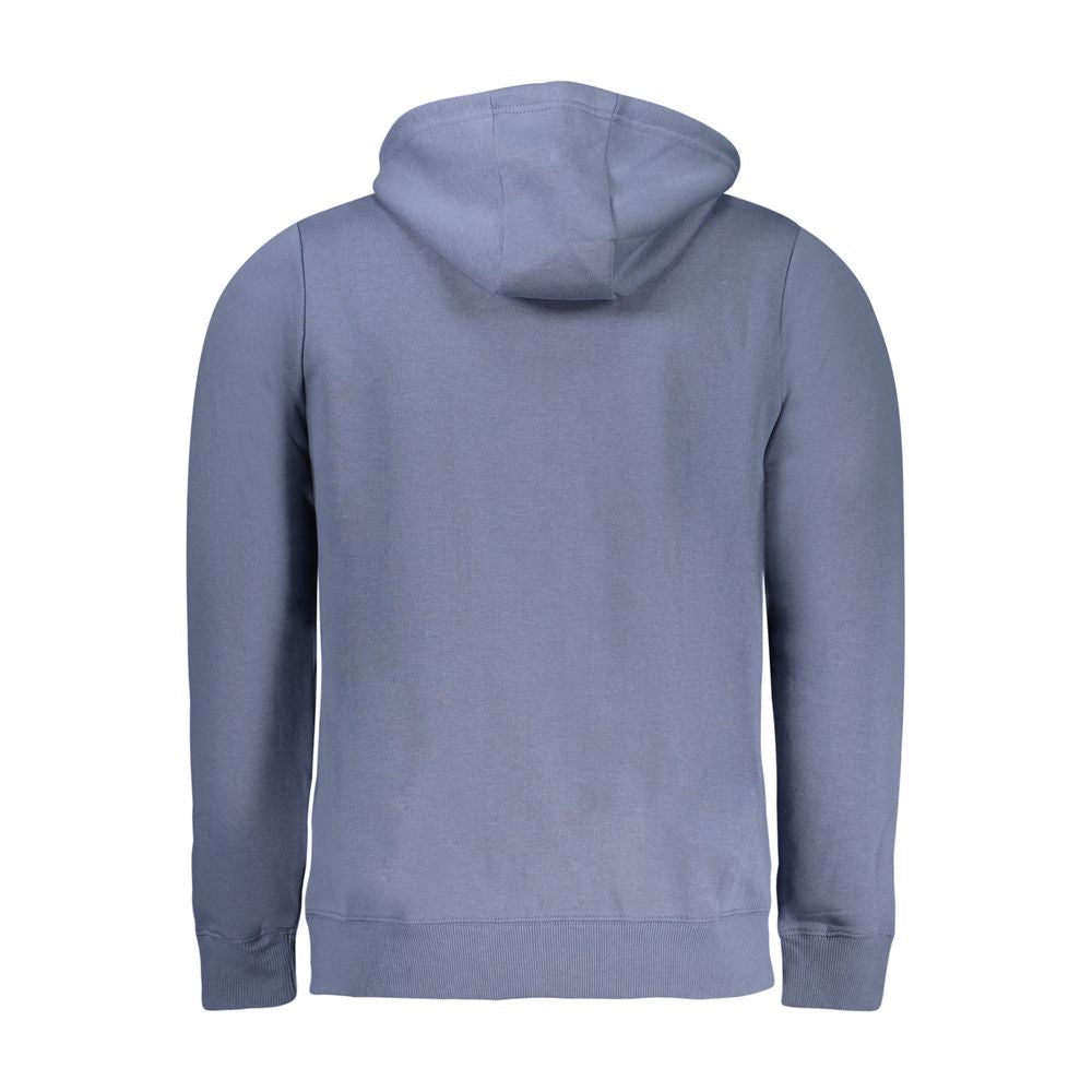 Blue Cotton Men's Hooded Sweatshirt