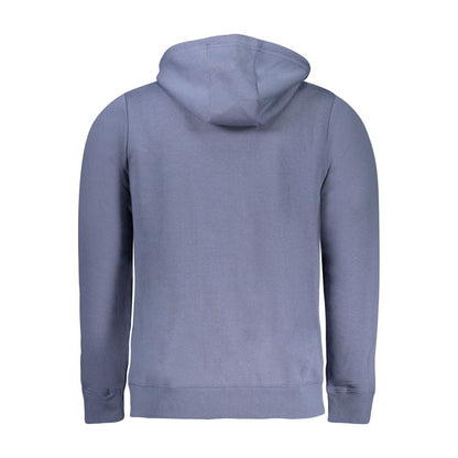 Blue Cotton Men's Hooded Sweatshirt