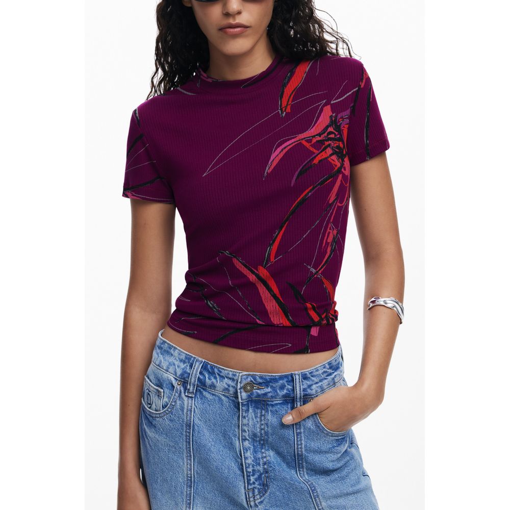 Purple Elastane T-Shirt
