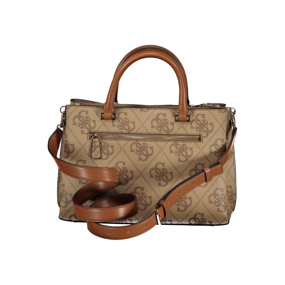 Beige Polyethylene Women Handbag