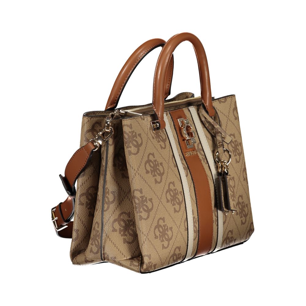 Beige Polyethylene Women Handbag